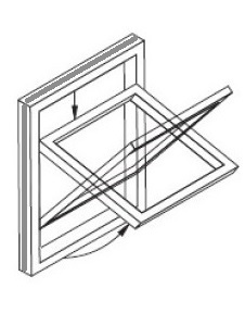 Sidohängt utåtgående fönster