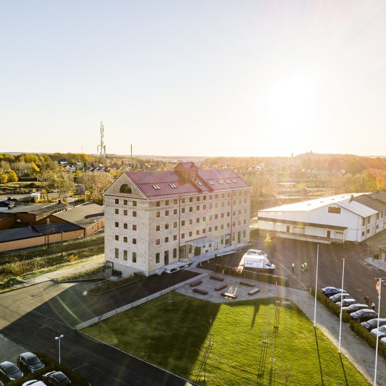 DOFAB Kultur fönster, flygfoto över havremagasinet